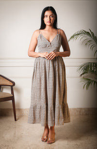 Sands of Serenity Handblock Printed Maxi Dress