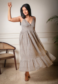 Sands of Serenity Handblock Printed Maxi Dress