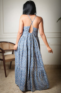 Indra Handblock Printed Cotton Maxi Dress