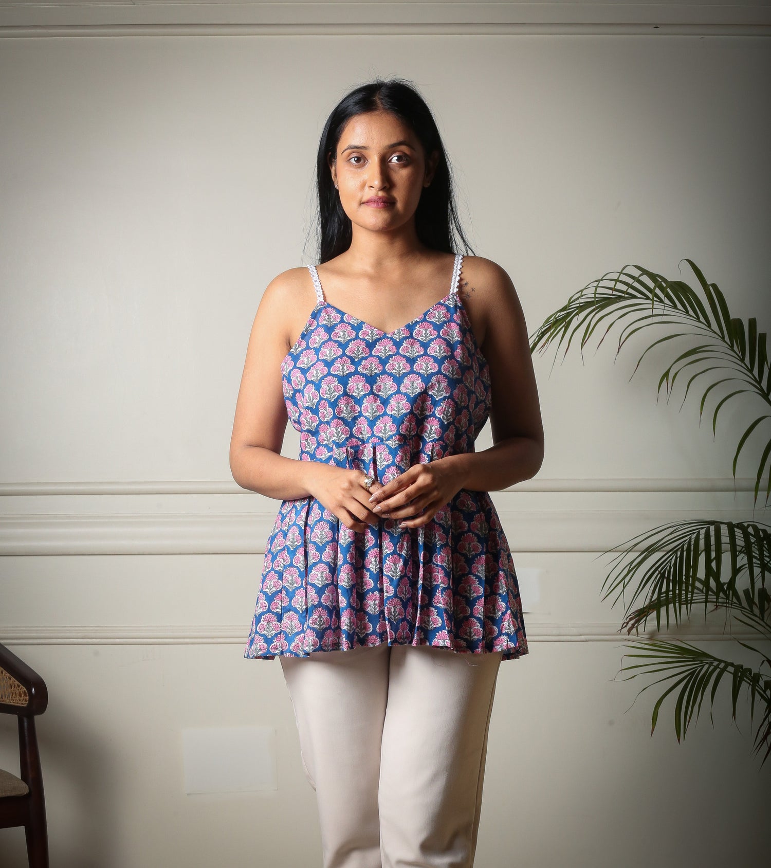 Bloom Breeze Handblock Printed Cotton Top
