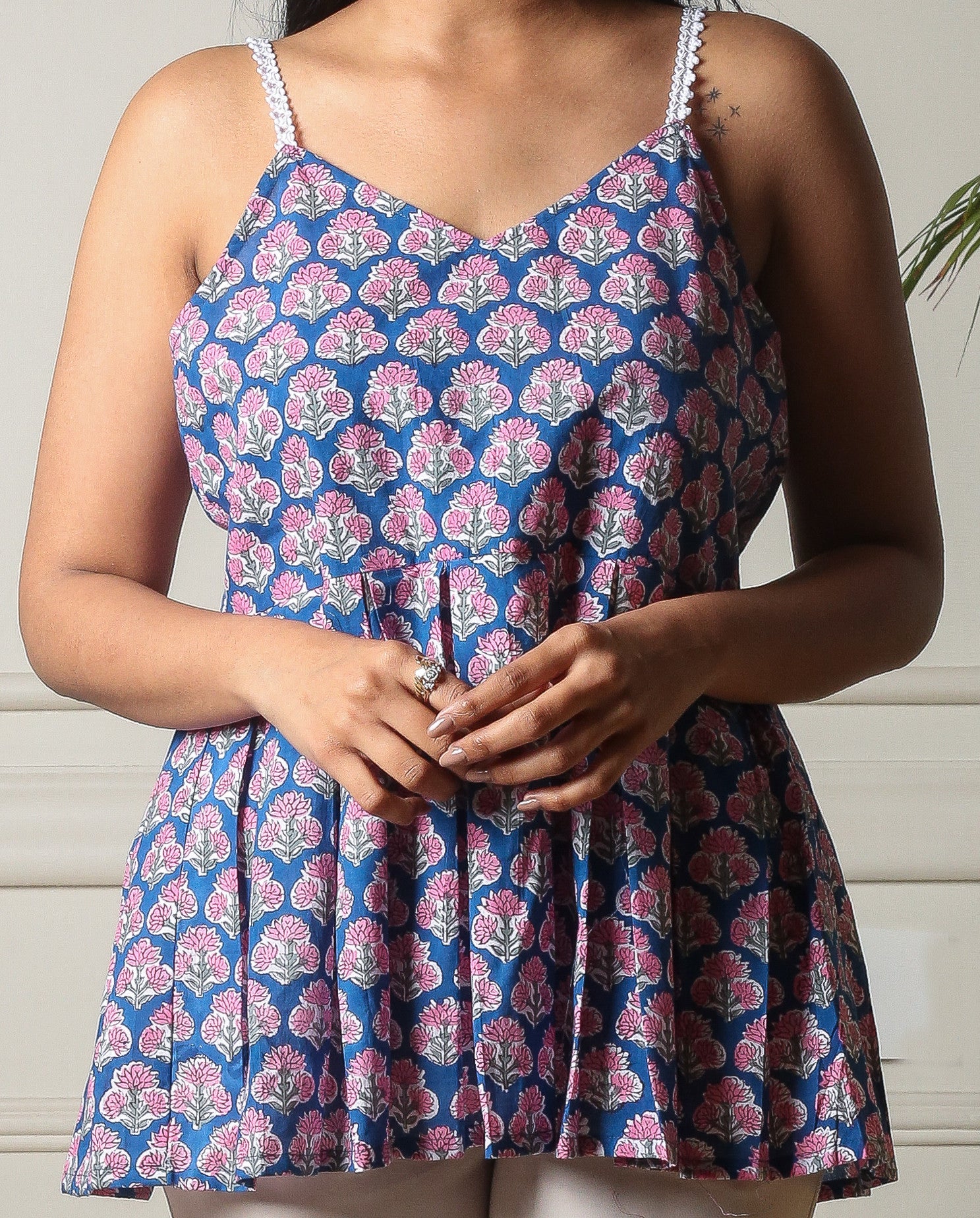 Bloom Breeze Handblock Printed Cotton Top