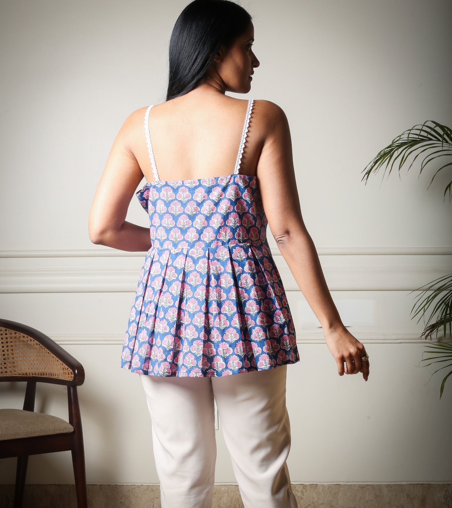 Bloom Breeze Handblock Printed Cotton Top