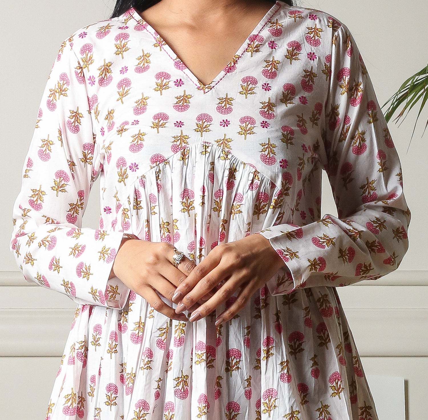 Blossom Breeze Cotton Traditional Printed Tunic