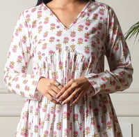 Blossom Breeze Cotton Traditional Printed Tunic