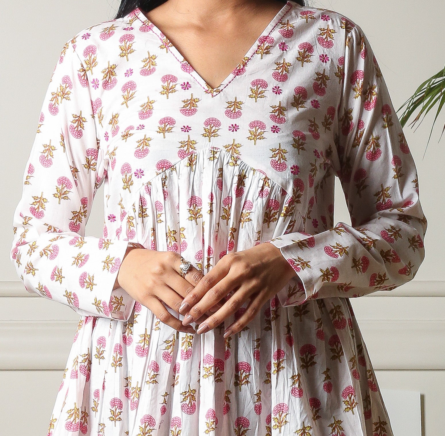 Blossom Breeze Cotton Traditional Printed Tunic