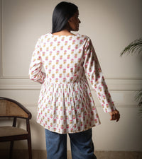 Blossom Breeze Cotton Traditional Printed Tunic