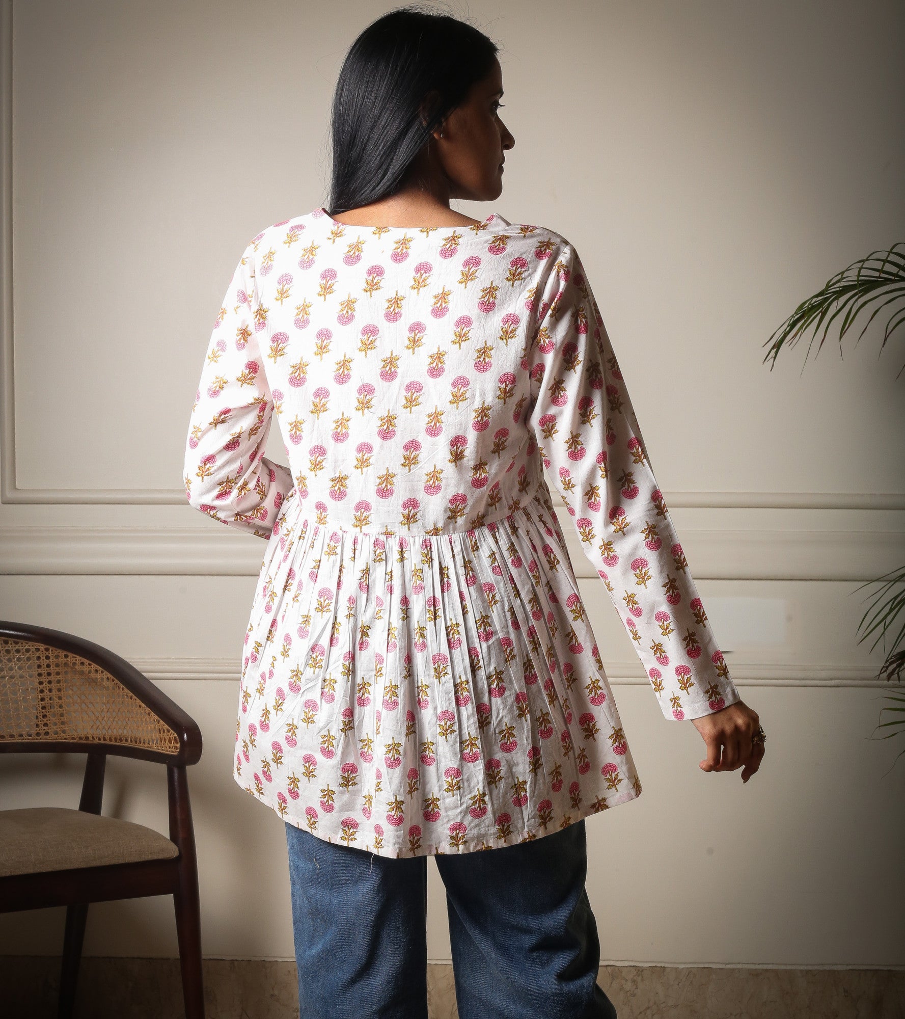 Blossom Breeze Cotton Traditional Printed Tunic