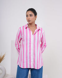 Pink Candy Stripe Pure Cotton Women’s Shirt