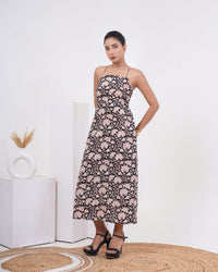 Midnight Bloom Pure Cotton Slip Dress