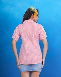 Cherry Breeze Stripe Pure Cotton Shirt