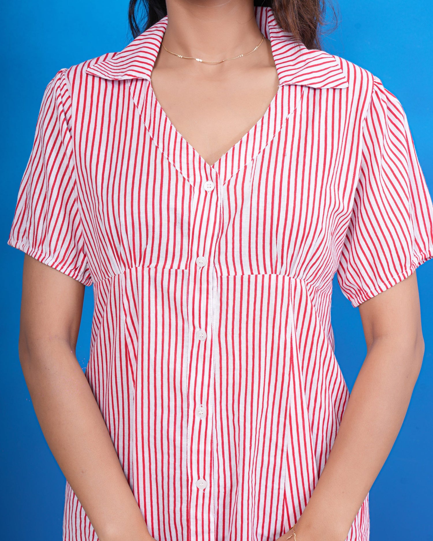 Cherry Breeze Stripe Pure Cotton Shirt
