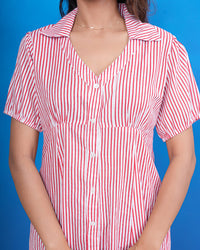 Cherry Breeze Stripe Pure Cotton Shirt