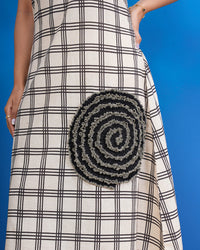 Ivory Check Breeze Pure Cotton Dress