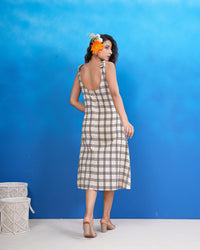 Ivory Check Breeze Pure Cotton Dress