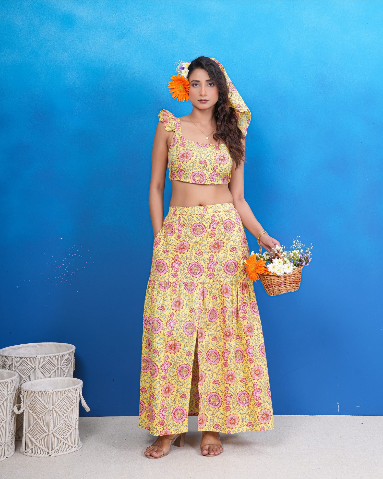 Sunlit Bloom Cotton Co-ord Set