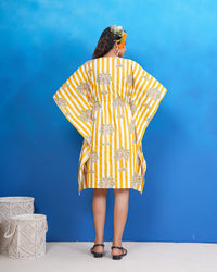 Sunlit Palm Breeze Kaftan Dress