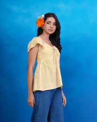 Golden Breeze Stripe Cotton Top