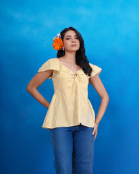 Golden Breeze Stripe Cotton Top