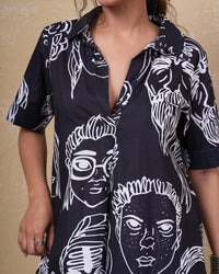 Midnight Muse Art Cotton Dress