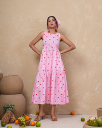 Blush Heart Stripe Pure Cotton Dress