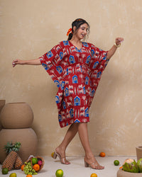 Royal Caravan Printed Cotton Kaftan Dress