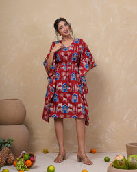 Royal Caravan Printed Cotton Kaftan Dress