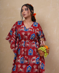 Royal Caravan Printed Cotton Kaftan Dress