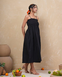 Midnight Muse Smocked Cotton Dress
