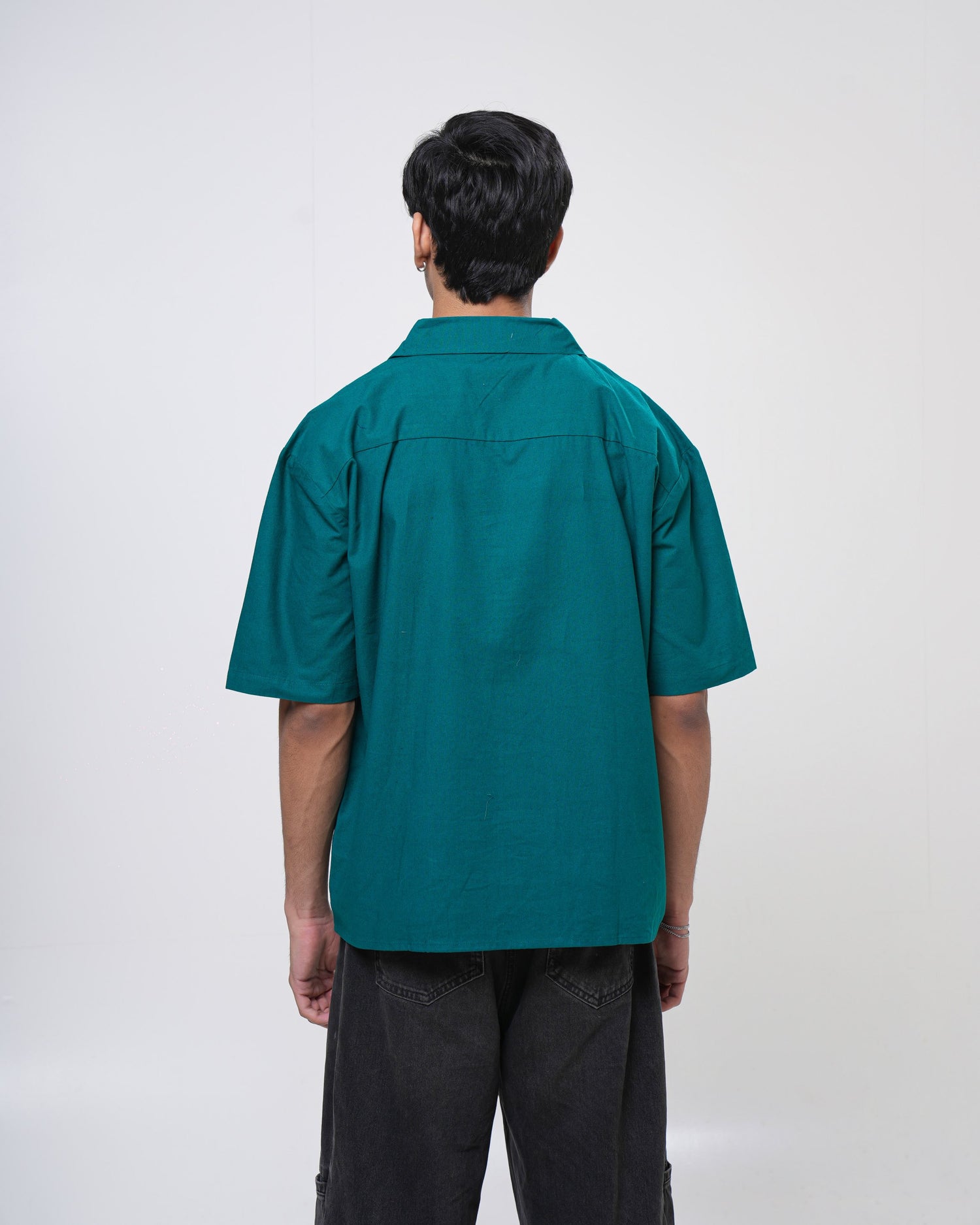 Emerald Rose Hand Embroidered Men’s Shirt