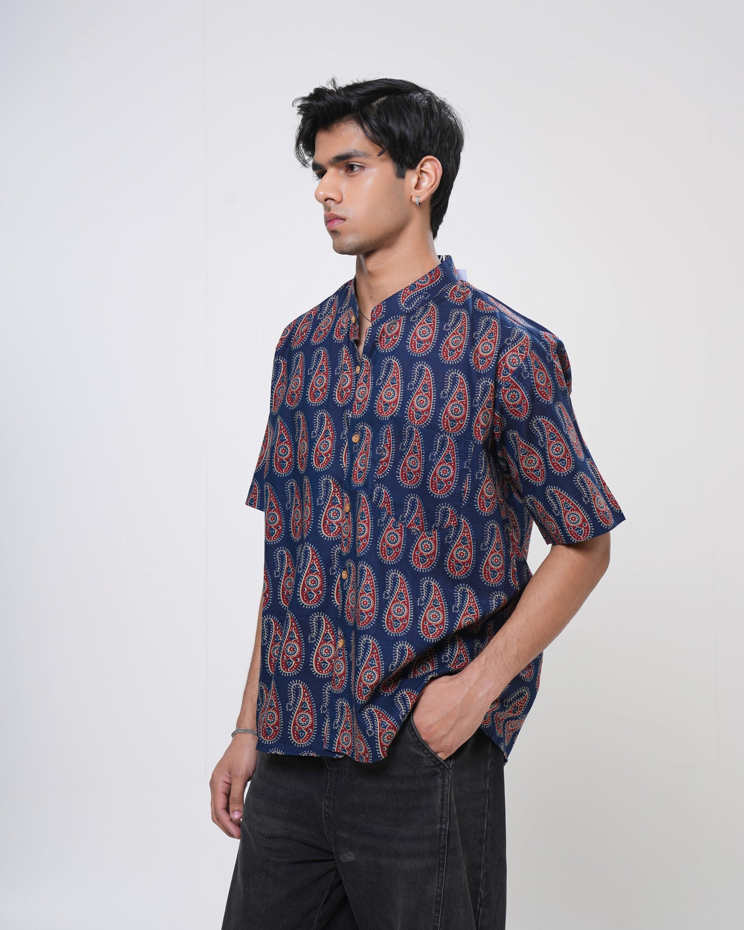 Mocha Meadow Hand Embroidered Men’s Shirt