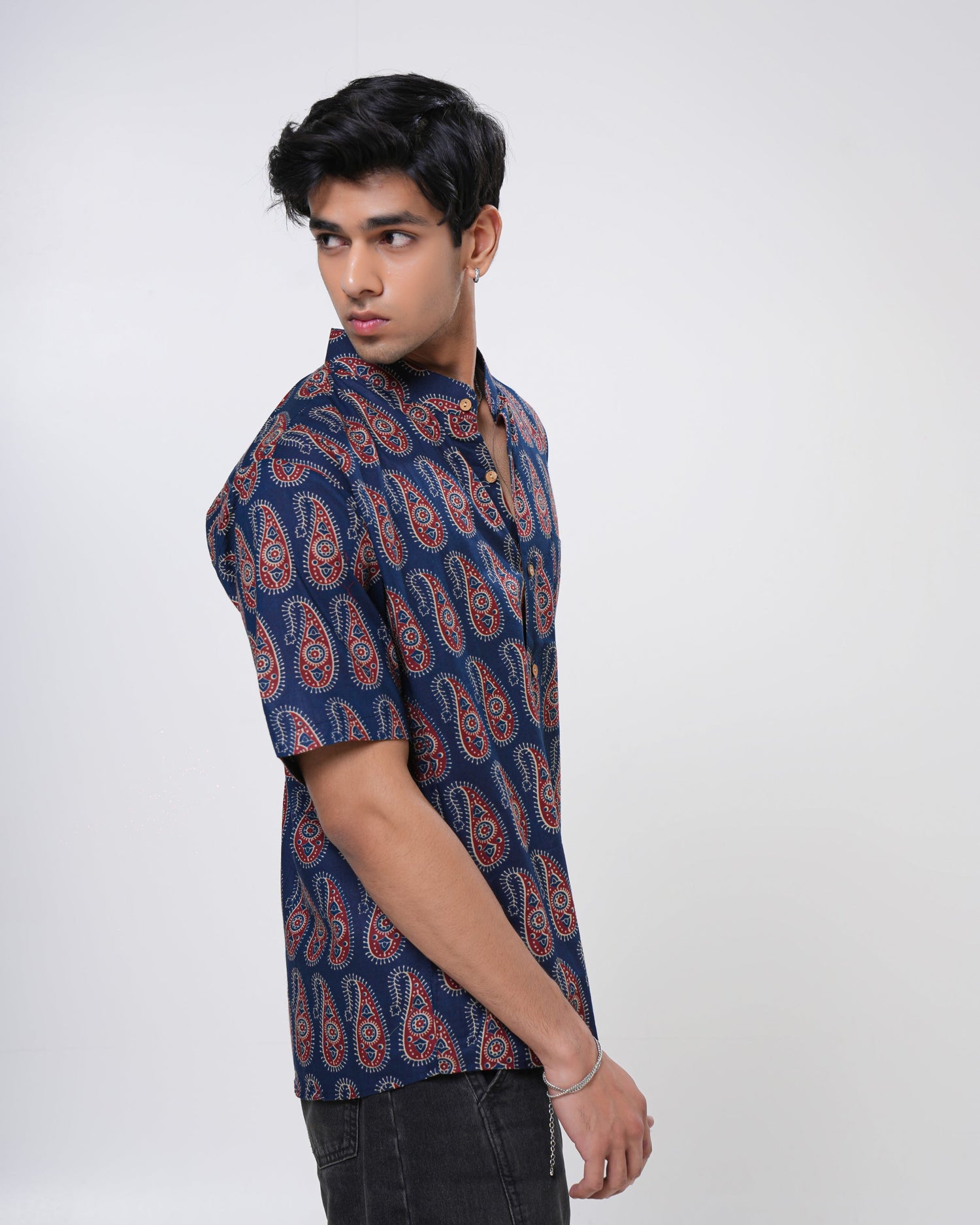Indigo Paisley Printed Men’s Shirt