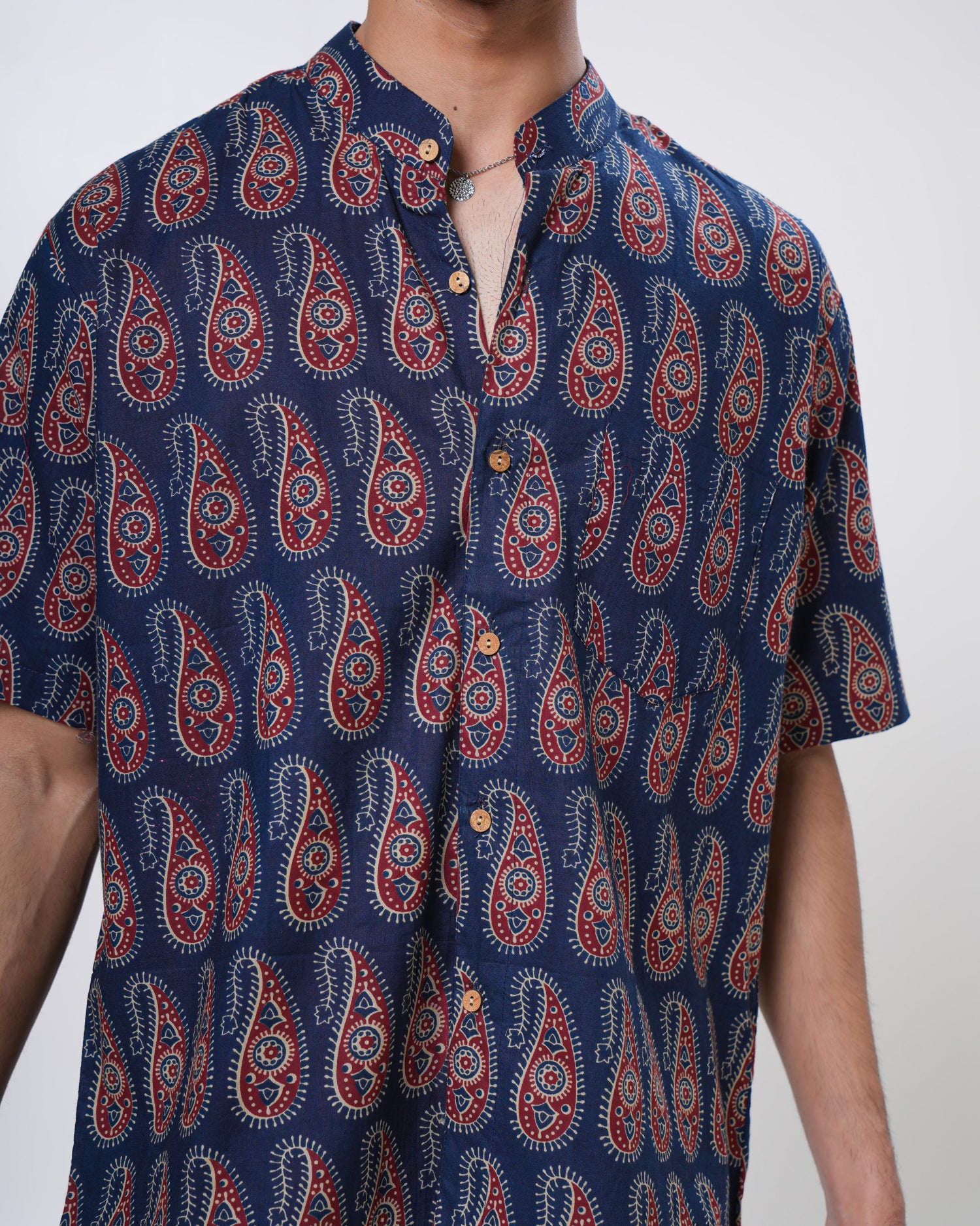 Indigo Paisley Printed Men’s Shirt