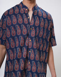 Indigo Paisley Printed Men’s Shirt