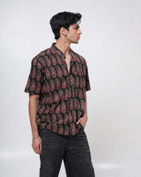 Noir Paisley Printed Men’s Shirt