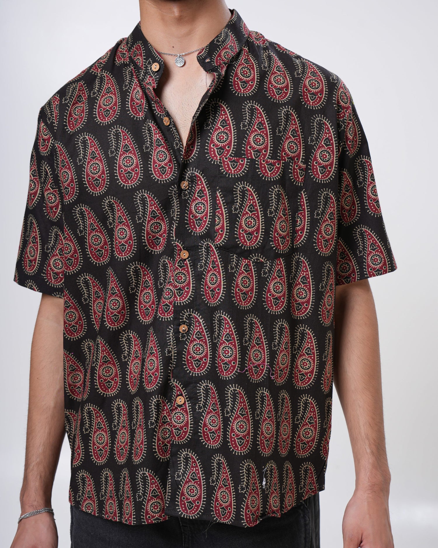 Noir Paisley Printed Men’s Shirt