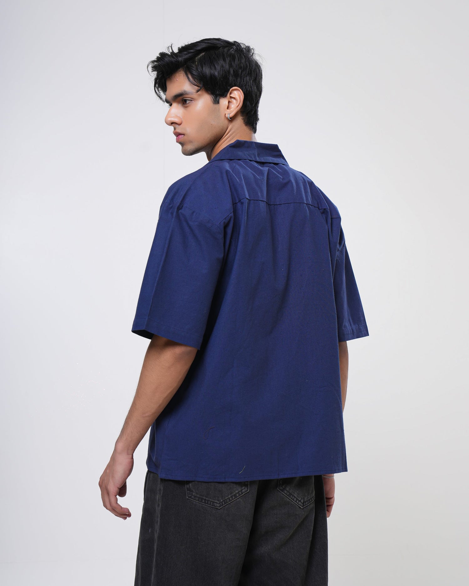 Indigo Vine Hand Embroidered Men’s Shirt