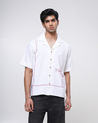 Ivory Bloom Hand Embroidered Men’s Shirt