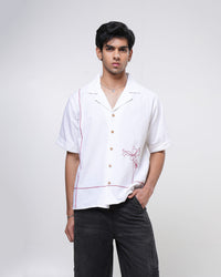 Ivory Bloom Hand Embroidered Men’s Shirt