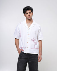 Ivory Bloom Hand Embroidered Men’s Shirt