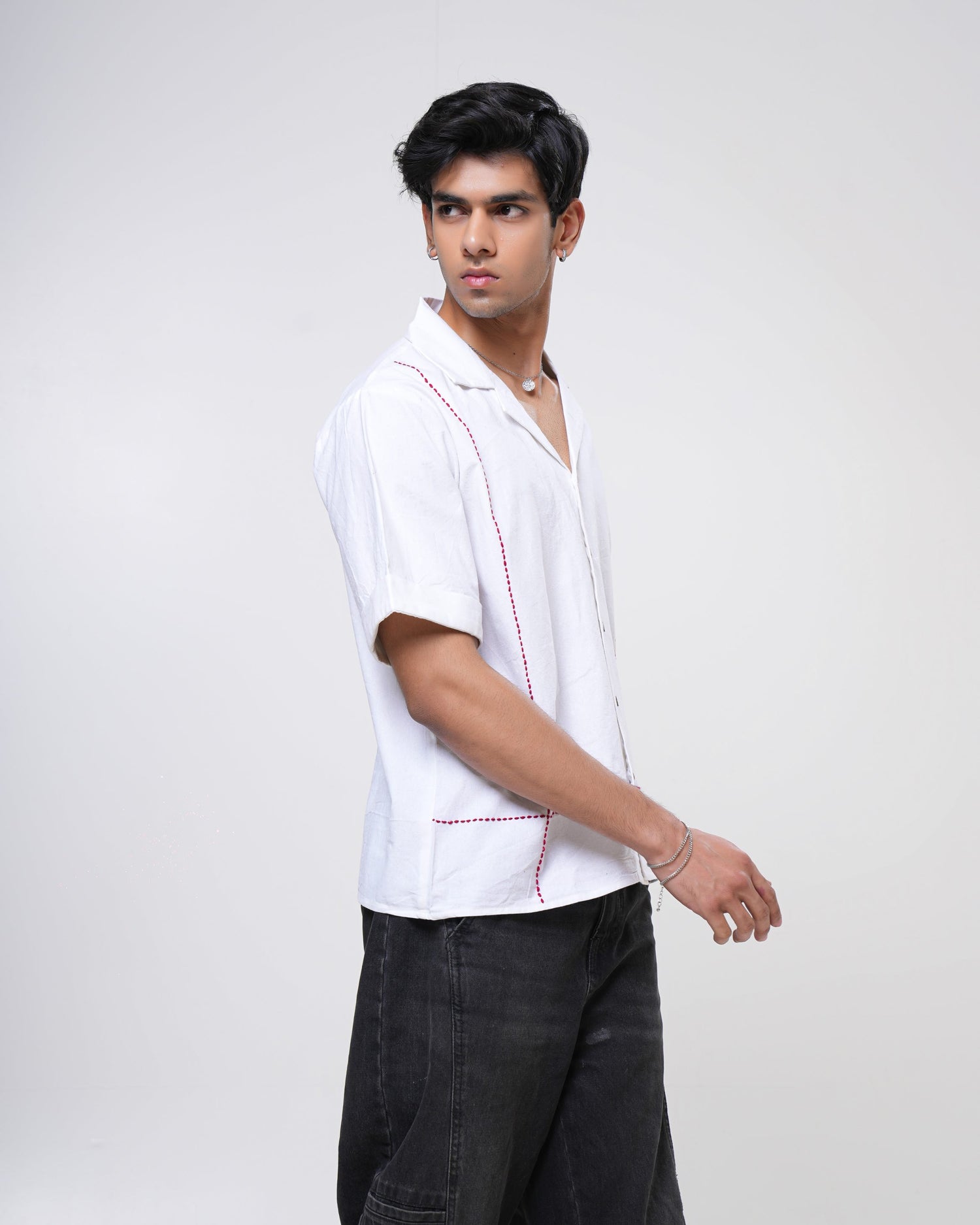 Ivory Bloom Hand Embroidered Men’s Shirt