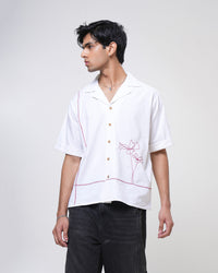Ivory Bloom Hand Embroidered Men’s Shirt