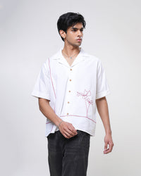 Ivory Bloom Hand Embroidered Men’s Shirt