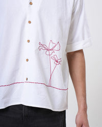 Ivory Bloom Hand Embroidered Men’s Shirt