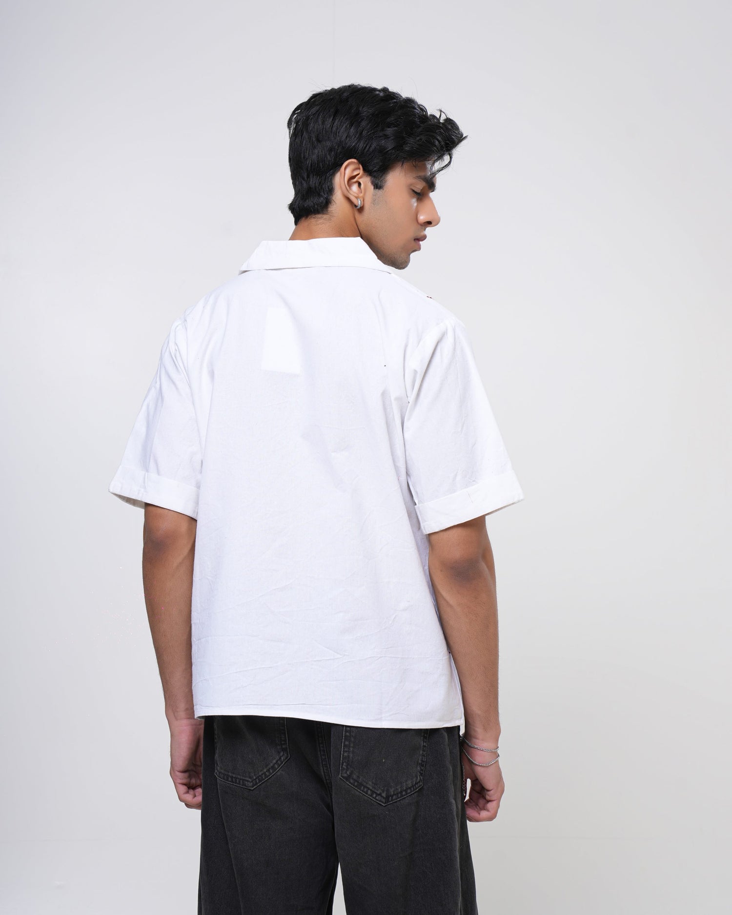 Ivory Bloom Hand Embroidered Men’s Shirt