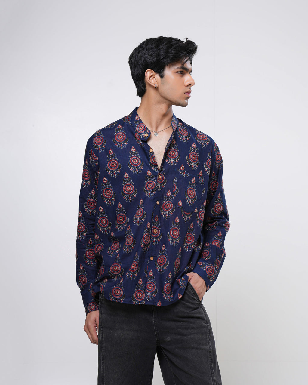 Royal Indigo Printed Men’s Shirt