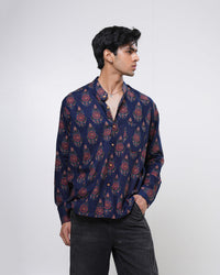Royal Indigo Printed Men’s Shirt