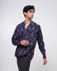 Royal Indigo Printed Men’s Shirt
