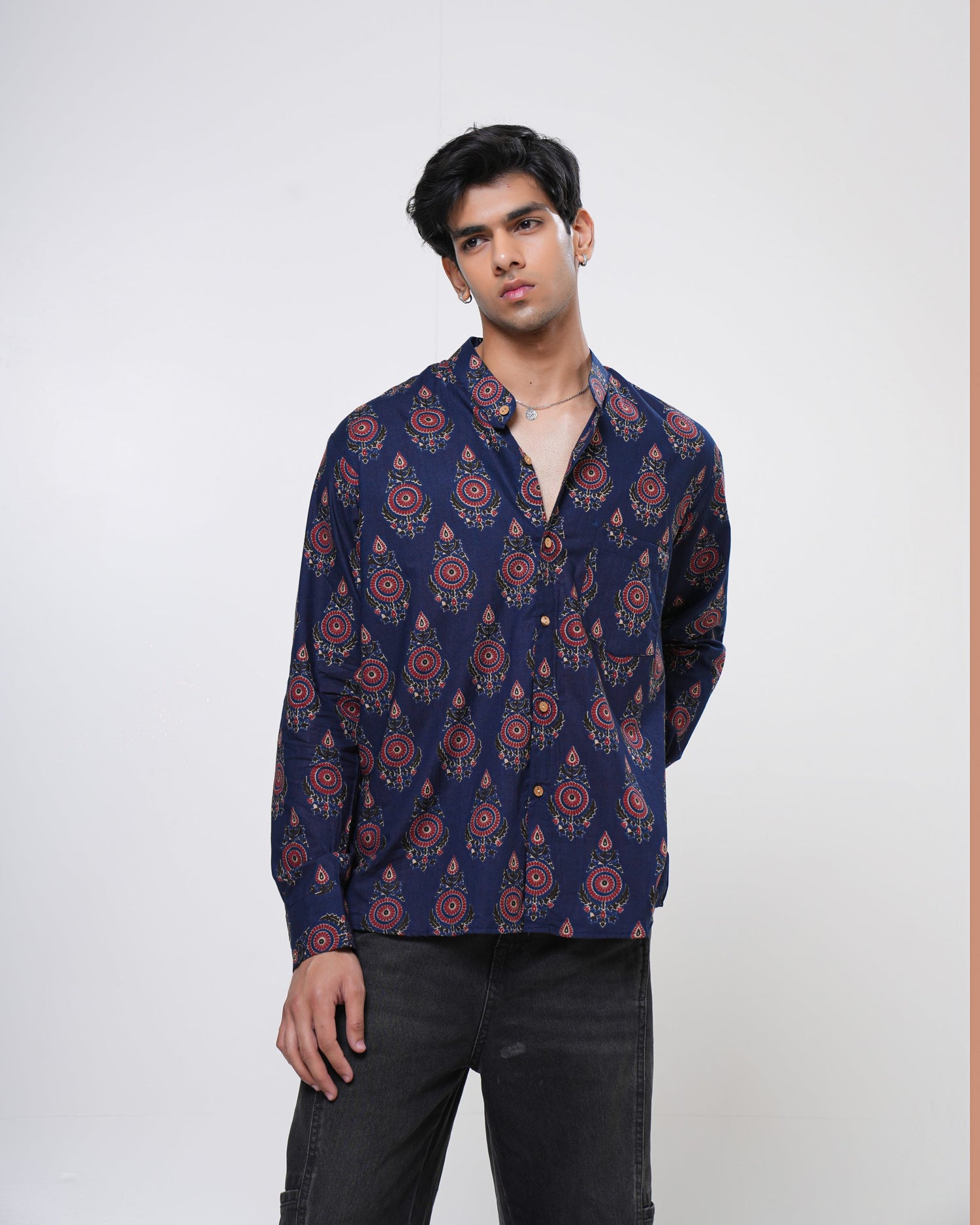 Royal Indigo Printed Men’s Shirt