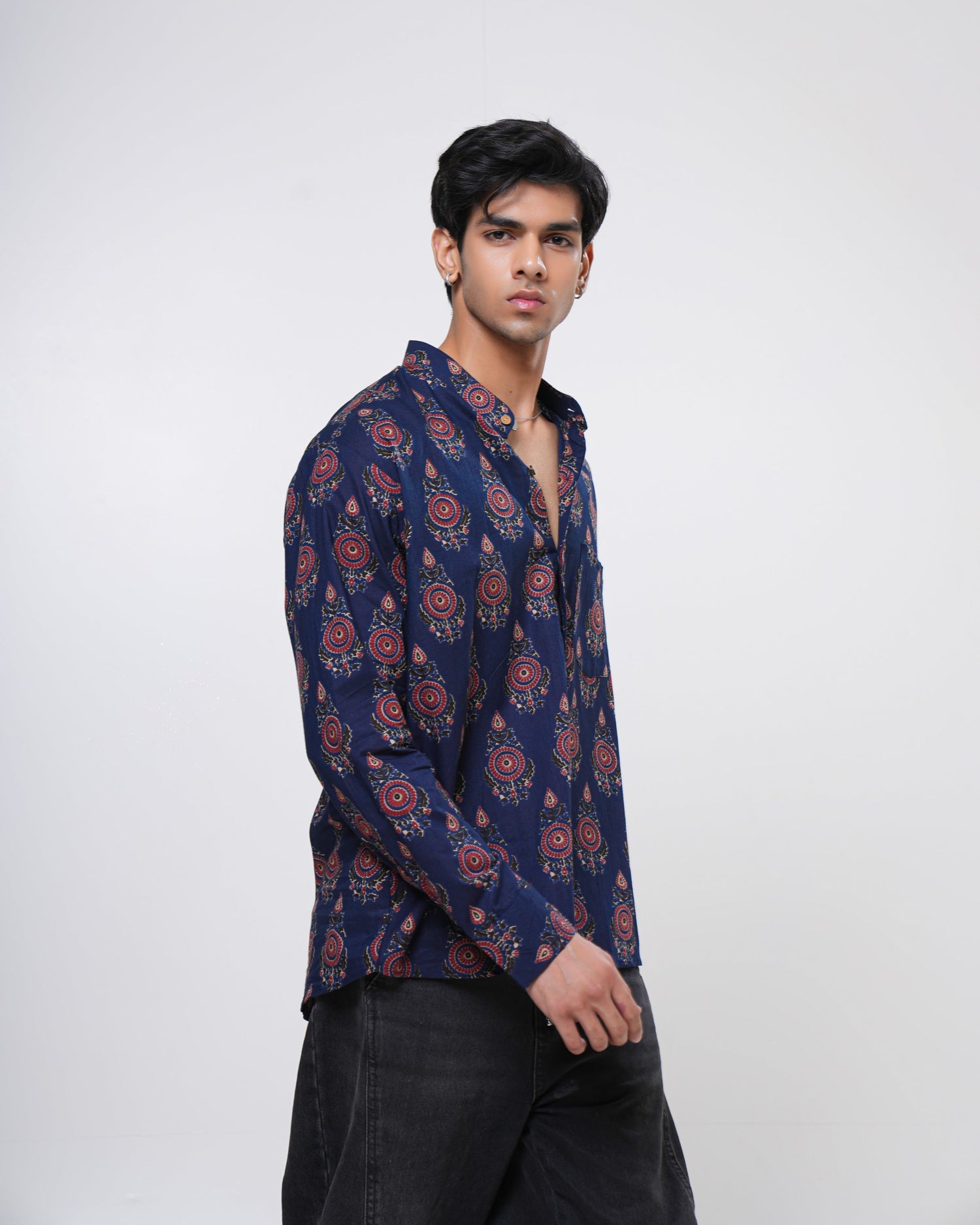 Royal Indigo Printed Men’s Shirt