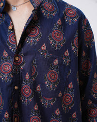 Royal Indigo Printed Men’s Shirt